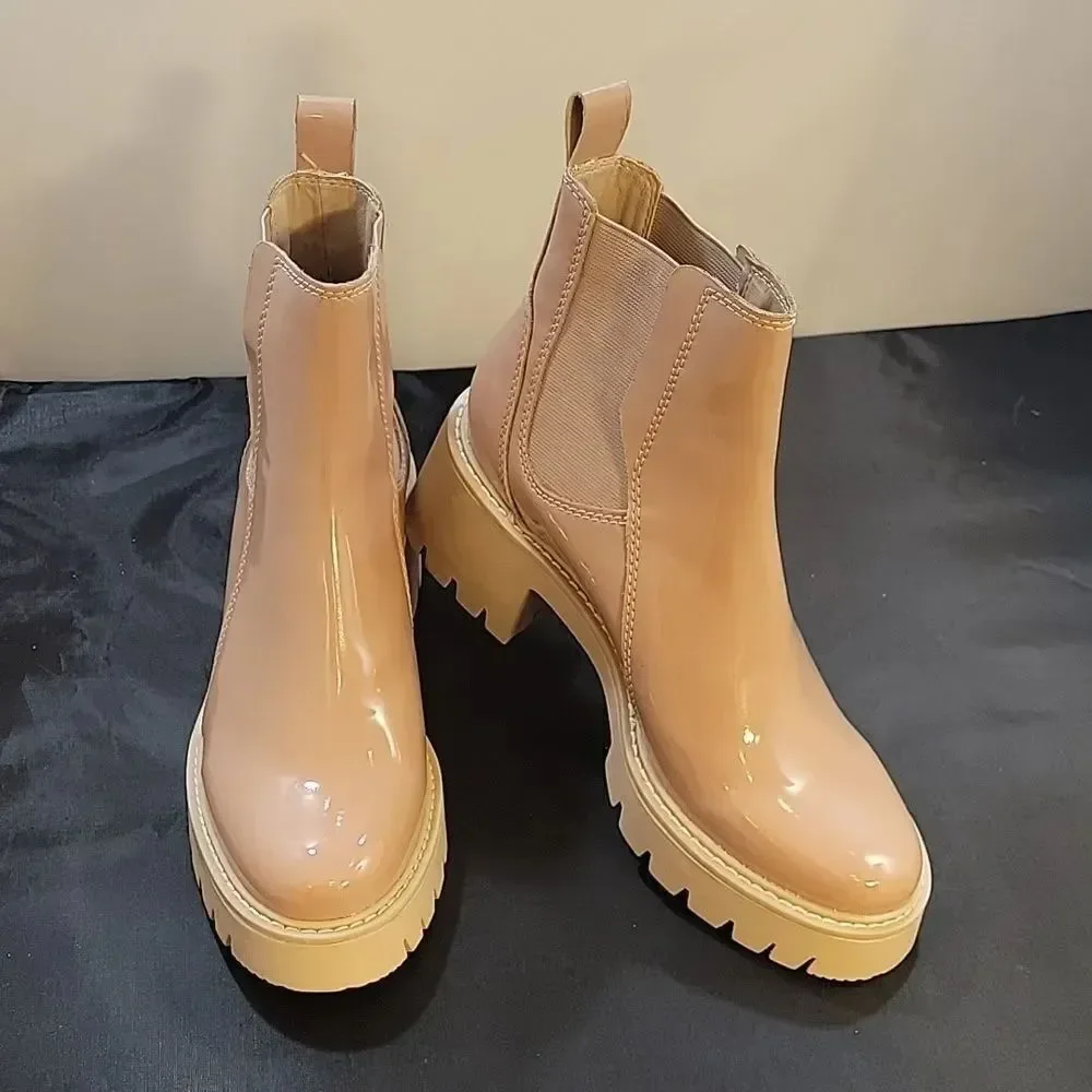 BRAND NEW DOLCE VITA CAFE PATENT HUEY LUG BOOTS